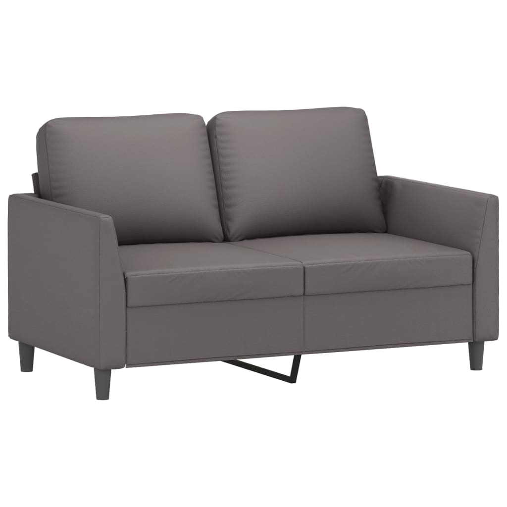 Set de canapele cu perne, 4 piese, gri, piele ecologică GartenMobel Dekor