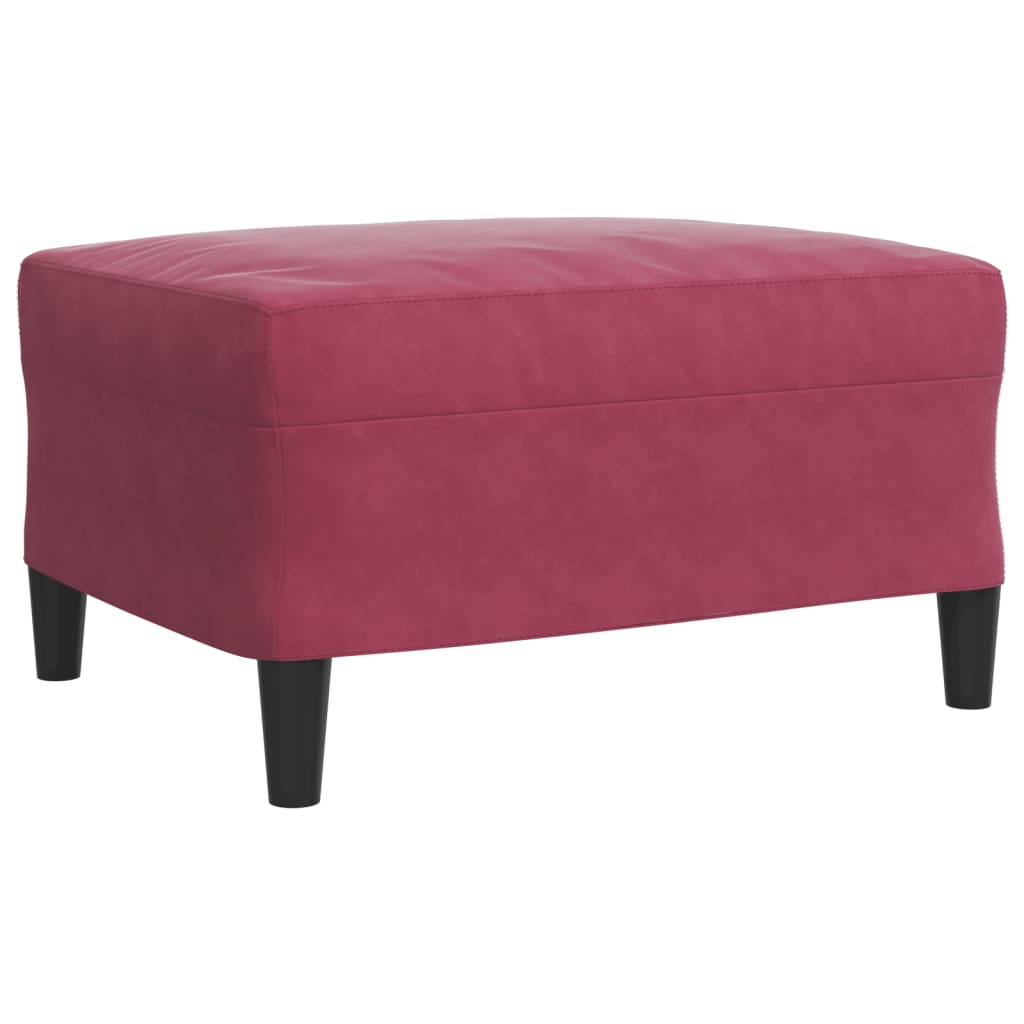 Set canapea cu perne/rulouri, 3 piese, roșu vin, catifea GartenMobel Dekor