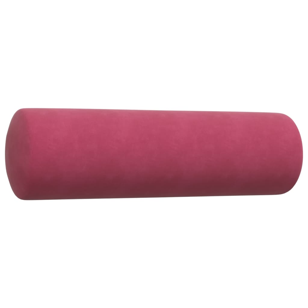Set canapea cu perne/rulouri, 4 piese, roșu vin, catifea GartenMobel Dekor