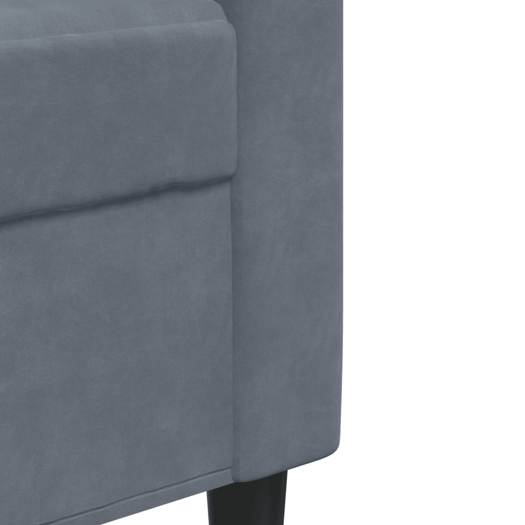 Set de canapele cu perne, 4 piese, gri închis, catifea GartenMobel Dekor