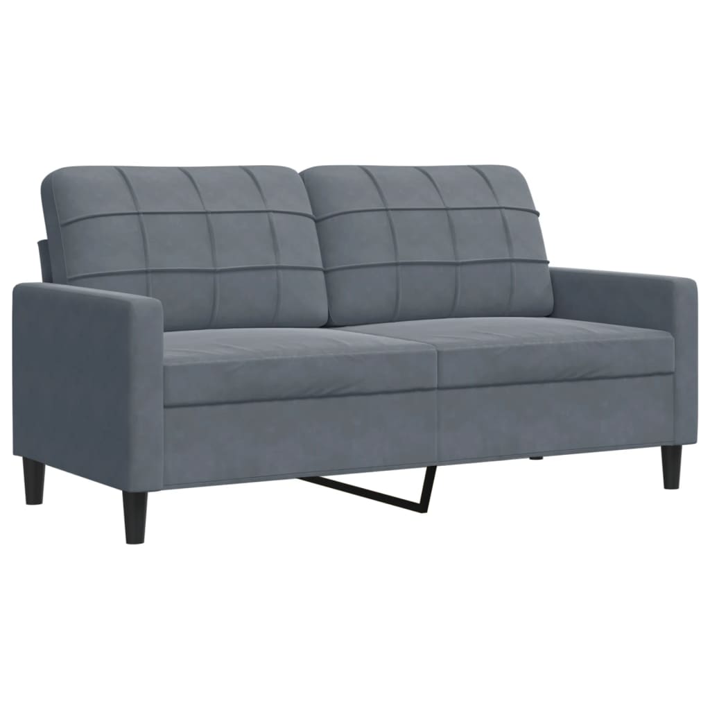 Set de canapele cu perne, 4 piese, gri închis, catifea GartenMobel Dekor