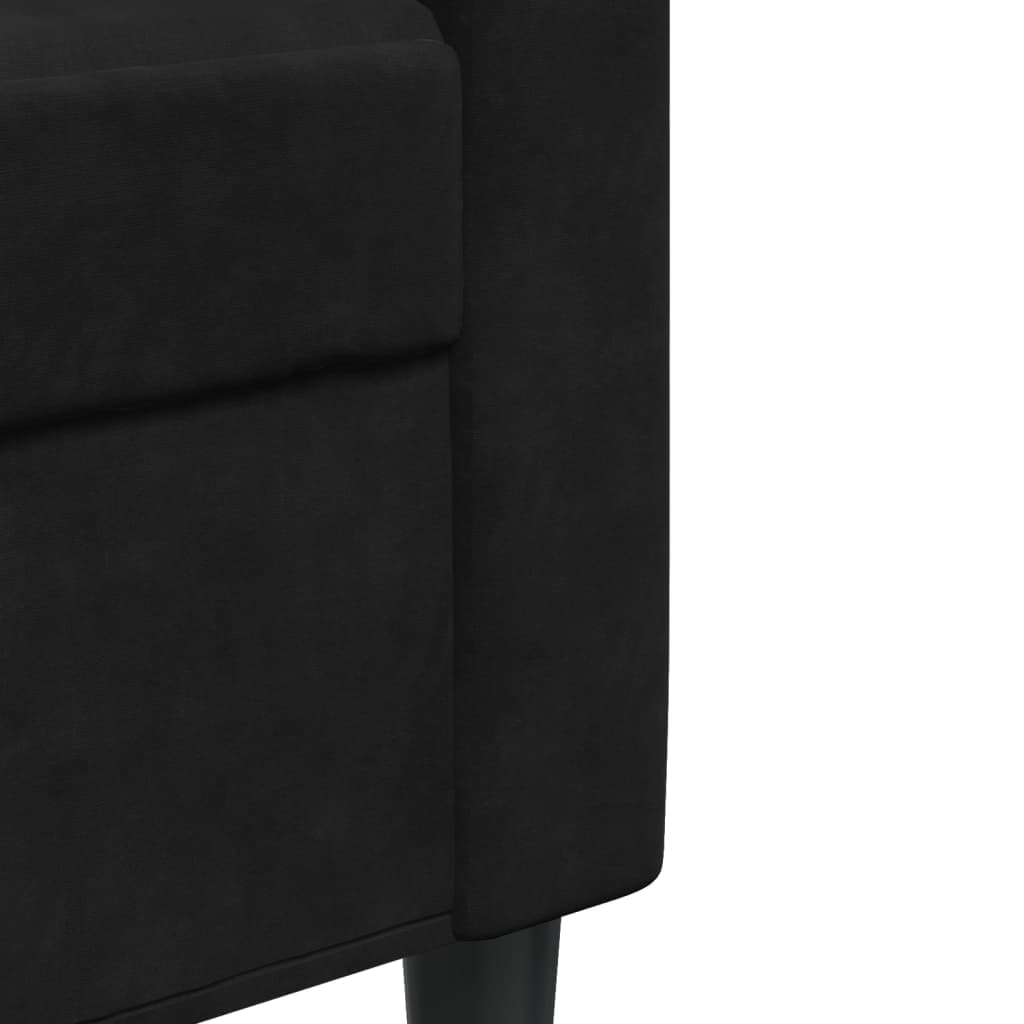 Set de canapele cu perne, 4 piese, negru, catifea GartenMobel Dekor