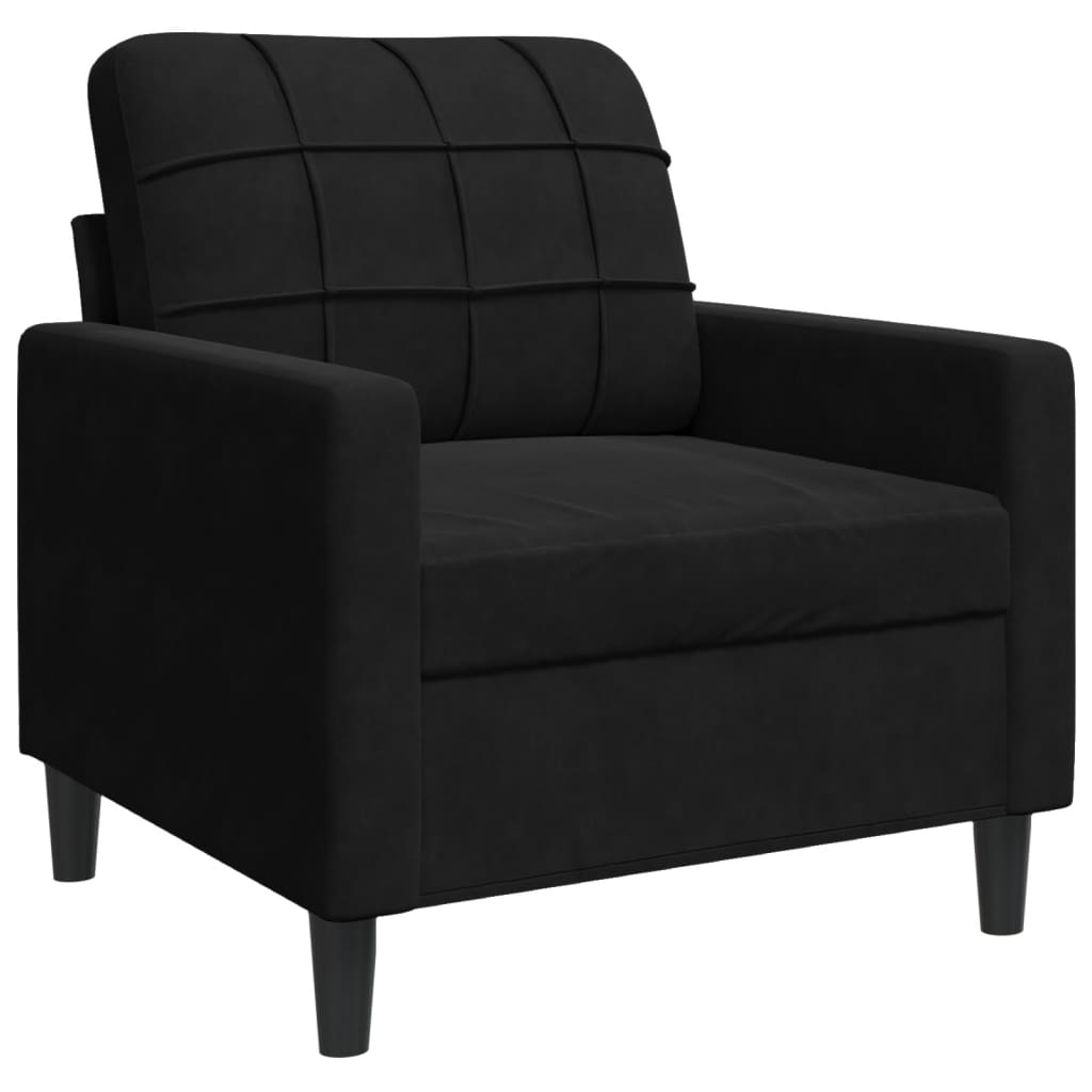 Set de canapele cu perne/rulouri, 4 piese, negru, catifea GartenMobel Dekor