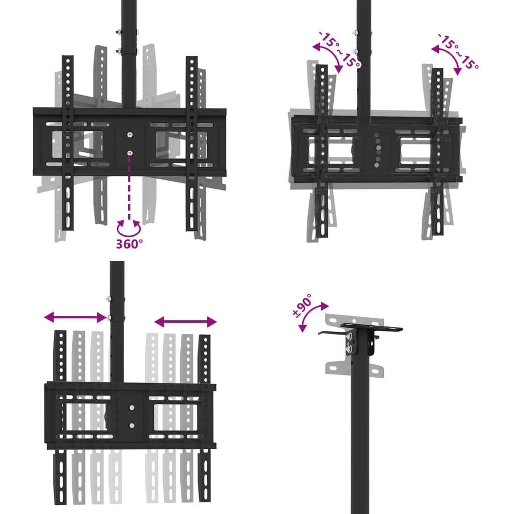 Suport TV de tavan ecran 32-65 inchi Max VESA 400x400 mm 40kg GartenMobel Dekor