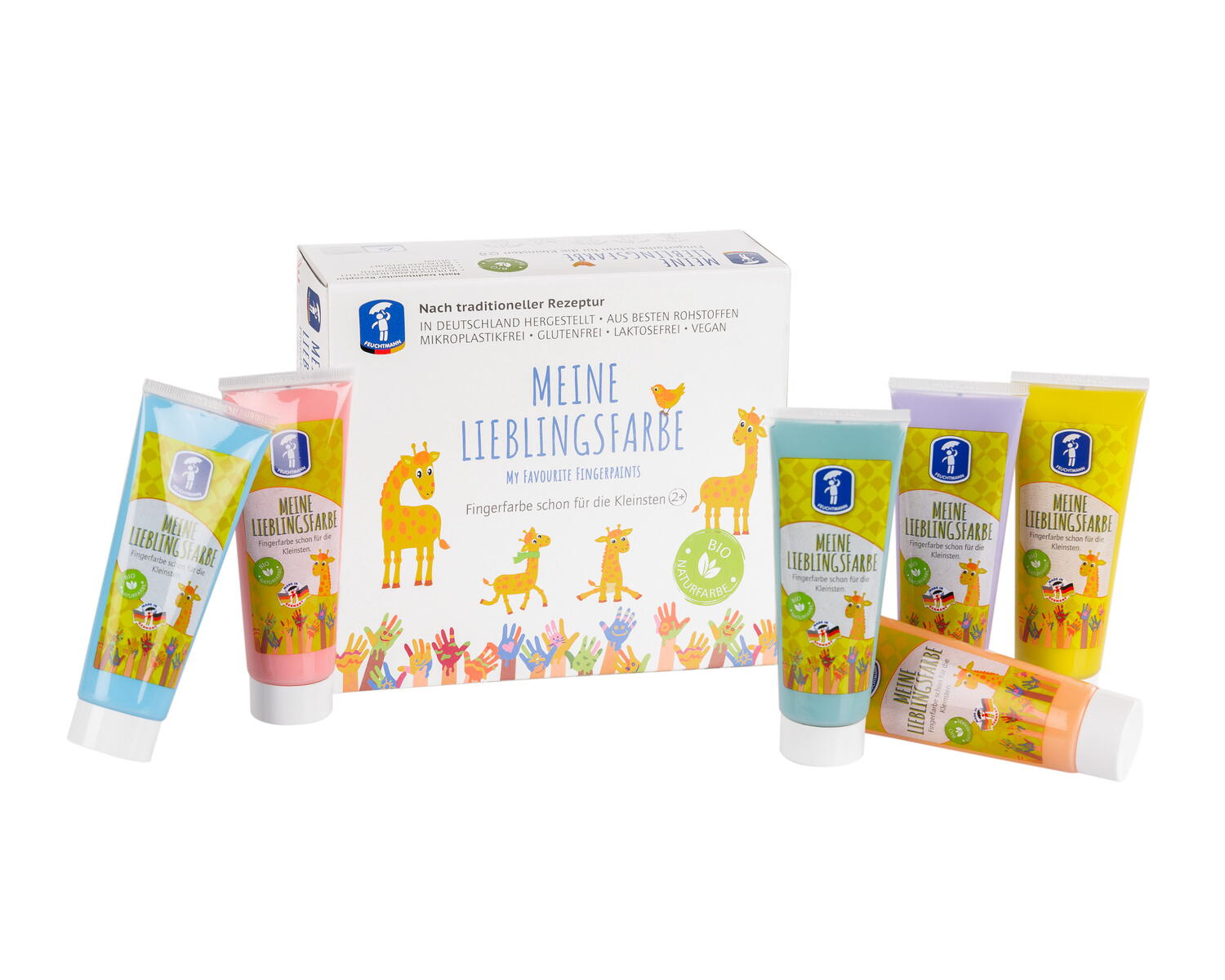 Set 6 tuburi vopsea pictura cu degetele - Pastel PlayLearn Toys