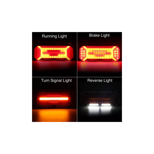 Set lampa LED Stanga si Dreapta cu efect de neon și semnalizare intermitentă dinamică, cu 5 funcții, 12-24V, 345mm X 130mm Cod: ST0223 Automotive TrustedCars