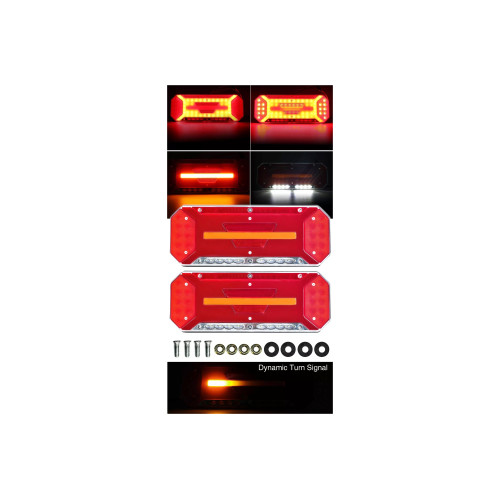 Set lampa LED Stanga si Dreapta cu efect de neon și semnalizare intermitentă dinamică, cu 5 funcții, 12-24V, 345mm X 130mm Cod: ST0223 Automotive TrustedCars