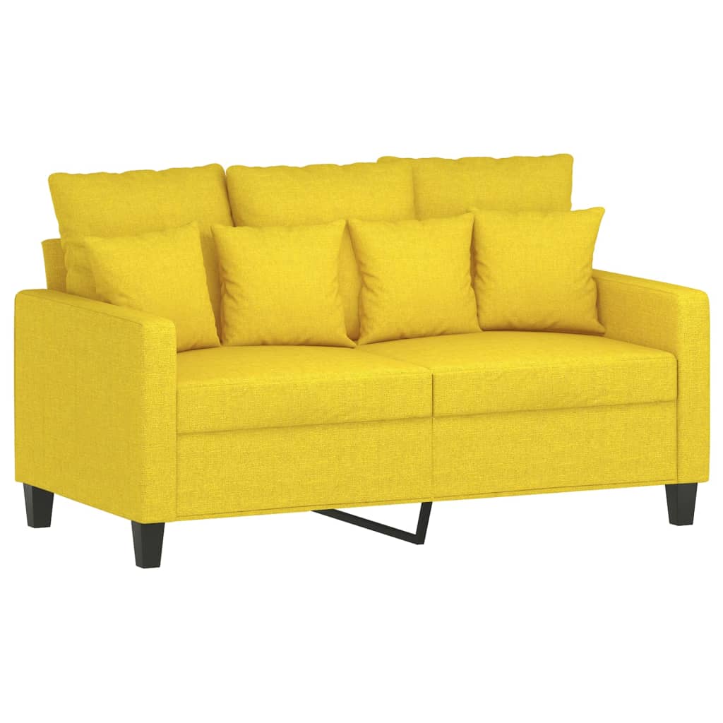 Set de canapele cu perne, 3 piese, galben deschis, textil GartenMobel Dekor