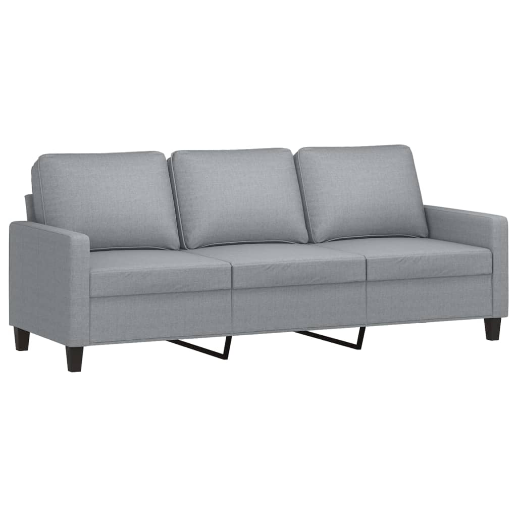 Set de canapele cu perne, 4 piese, gri deschis, textil GartenMobel Dekor