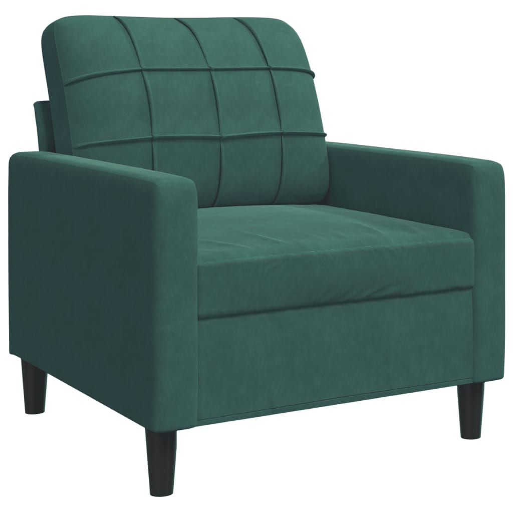 Set canapele cu perne/rulouri, 4 piese, verde închis, catifea GartenMobel Dekor