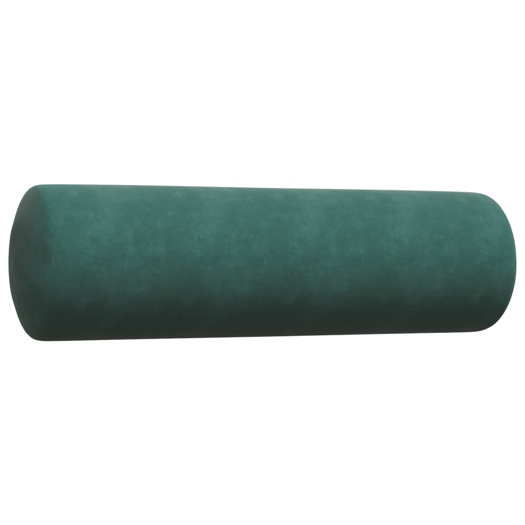 Set canapele cu perne/rulouri, 4 piese, verde închis, catifea GartenMobel Dekor