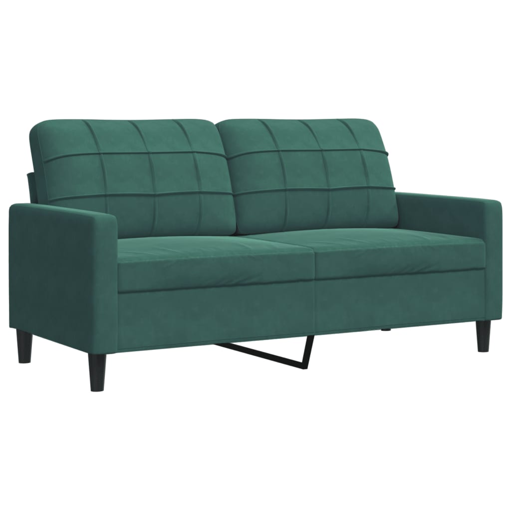 Set canapele cu perne/rulouri, 4 piese, verde închis, catifea GartenMobel Dekor