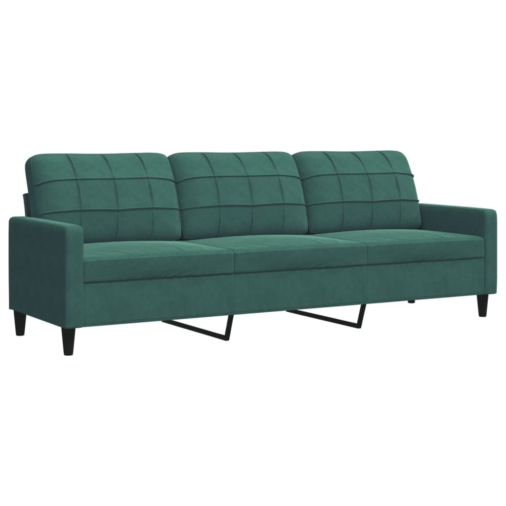 Set canapele cu perne/rulouri, 4 piese, verde închis, catifea GartenMobel Dekor