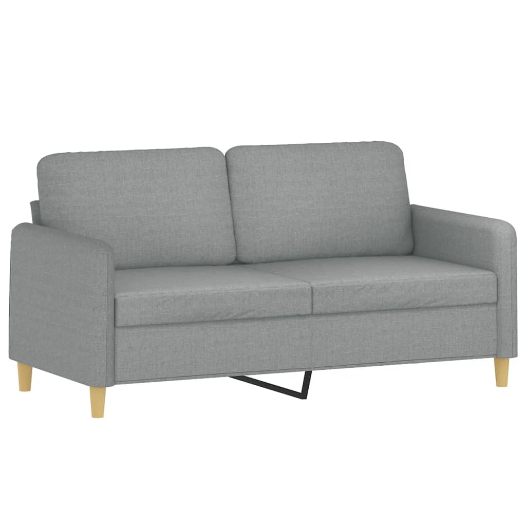 Set de canapele cu perne, 3 piese, gri deschis, textil GartenMobel Dekor