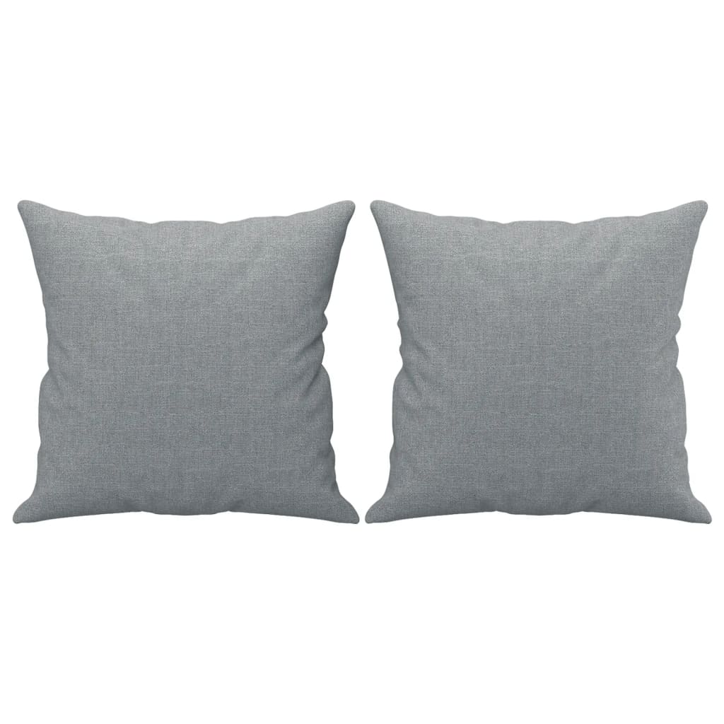 Set de canapele cu perne, 3 piese, gri deschis, textil GartenMobel Dekor