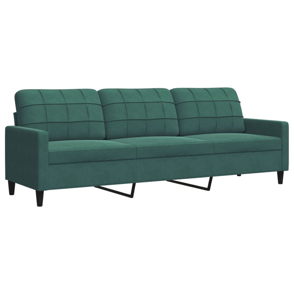 Set de canapele cu perne, 4 piese, verde închis, catifea GartenMobel Dekor
