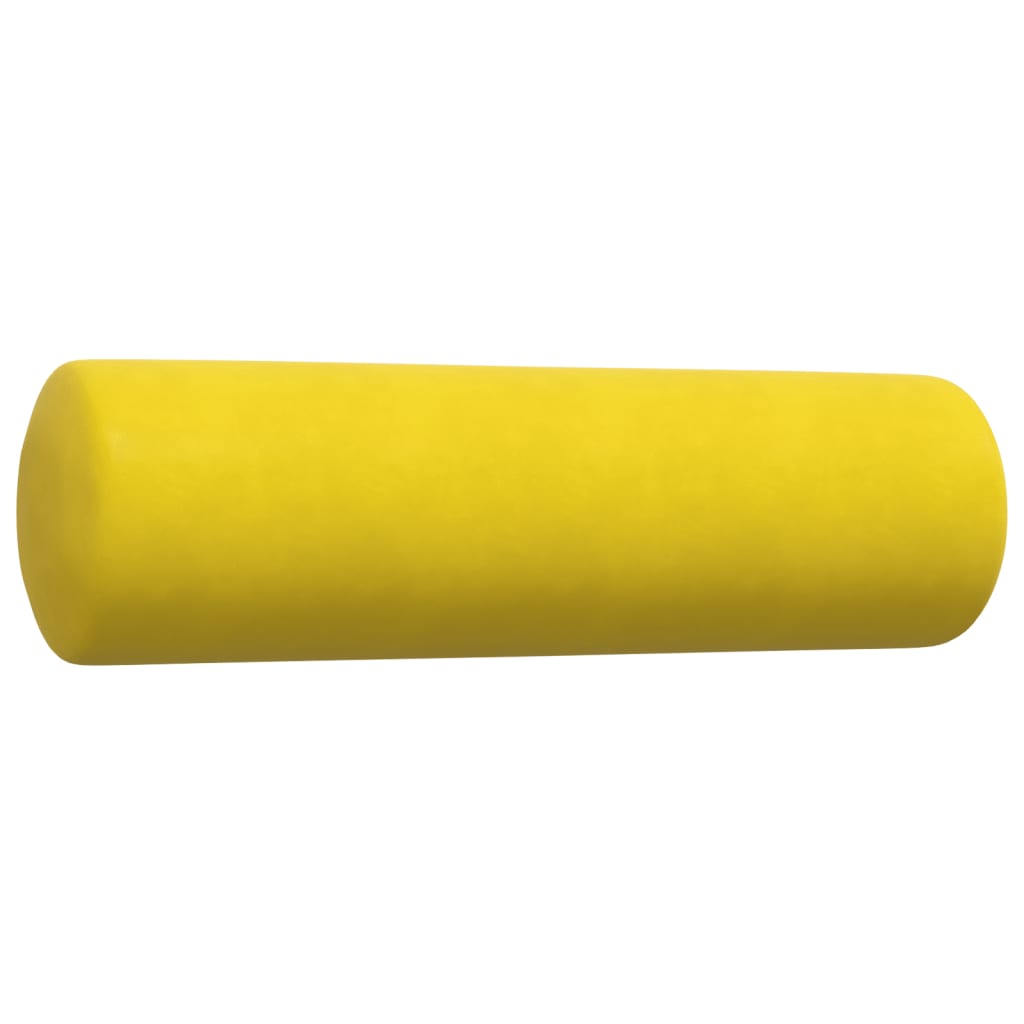 Set de canapele cu perne/rulouri, 3 piese, galben, catifea GartenMobel Dekor