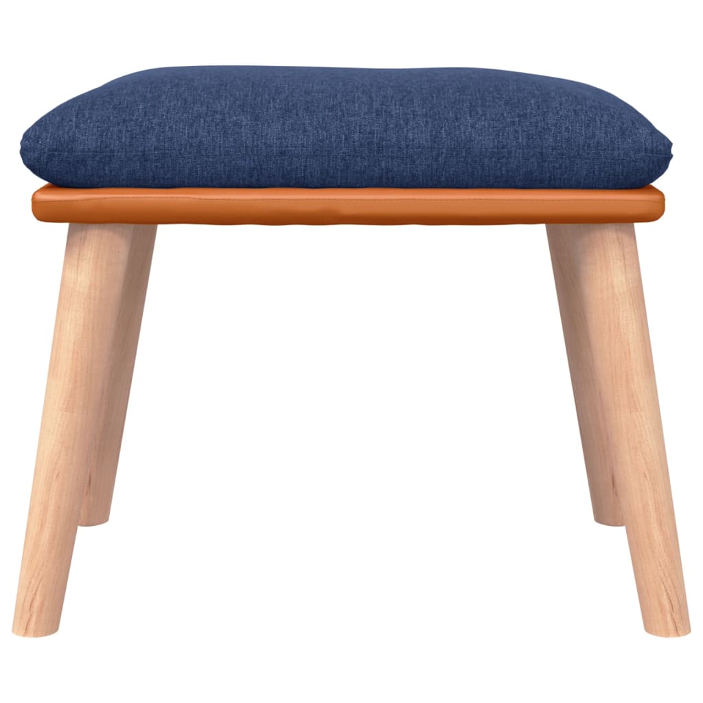 Scaun balansoar cu taburet, albastru, textil GartenMobel Dekor