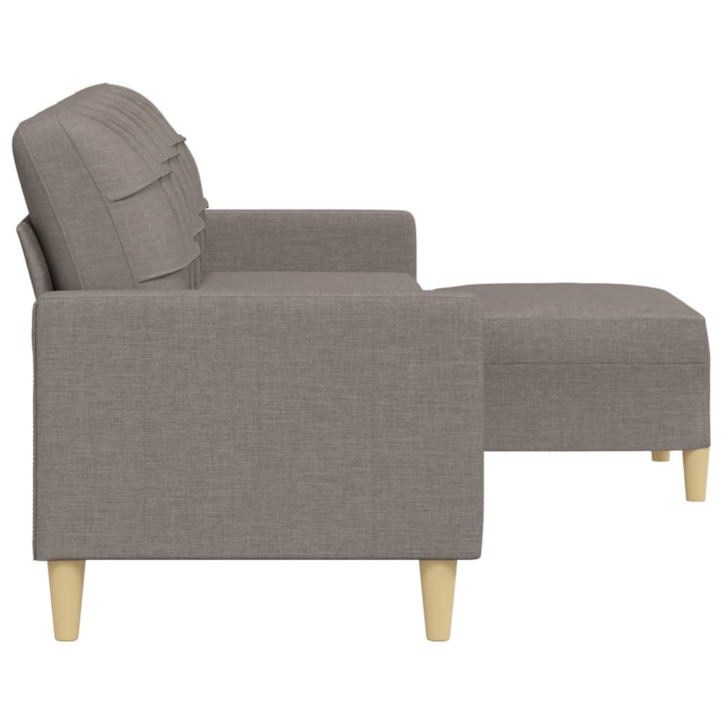 Canapea cu 3 locuri și taburet, taupe, 210 cm, textil GartenMobel Dekor