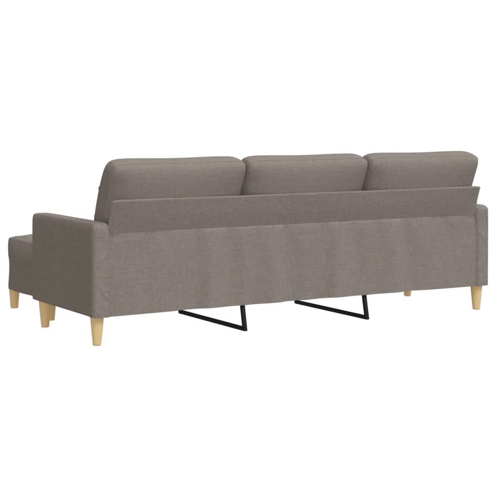 Canapea cu 3 locuri și taburet, taupe, 210 cm, textil GartenMobel Dekor