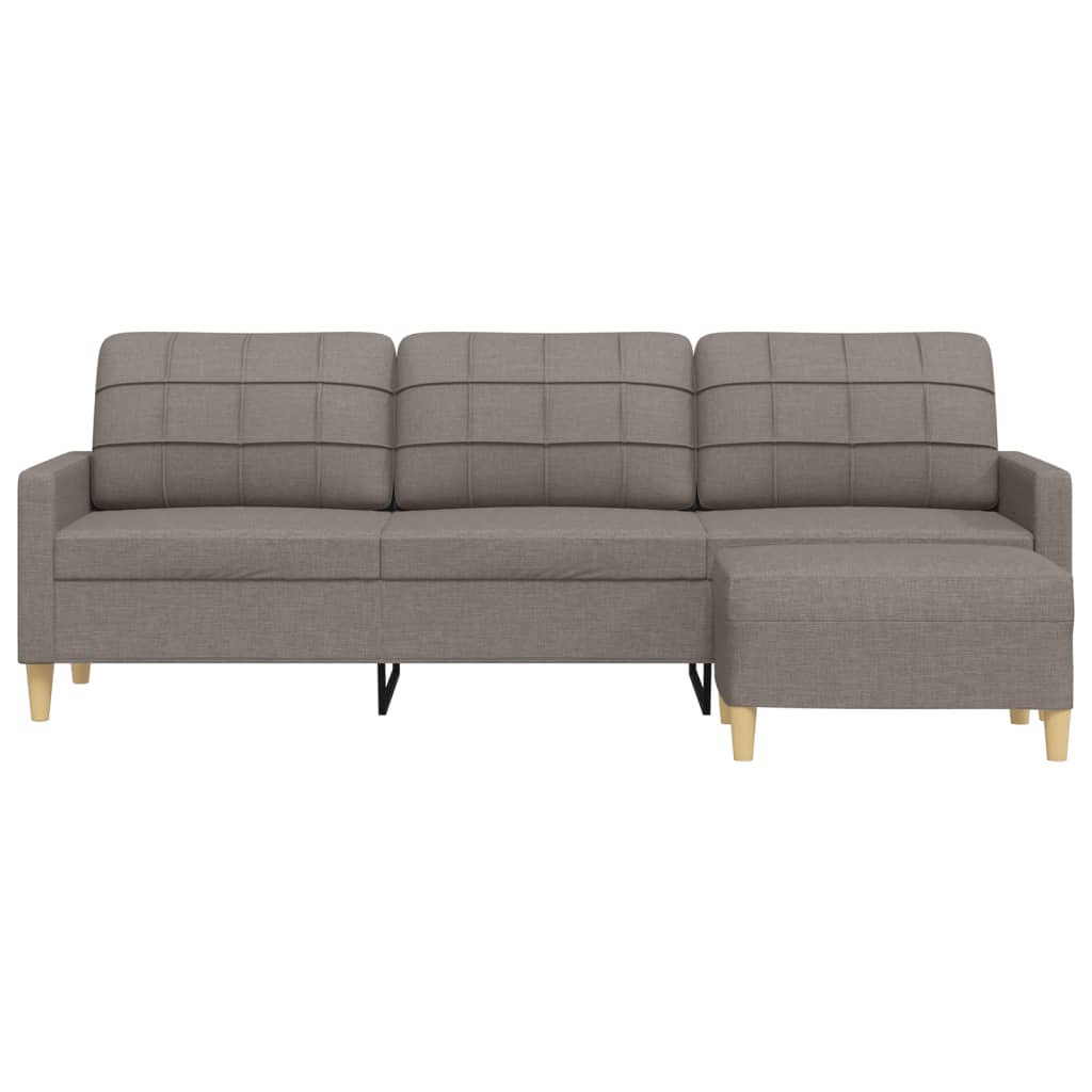 Canapea cu 3 locuri și taburet, taupe, 210 cm, textil GartenMobel Dekor