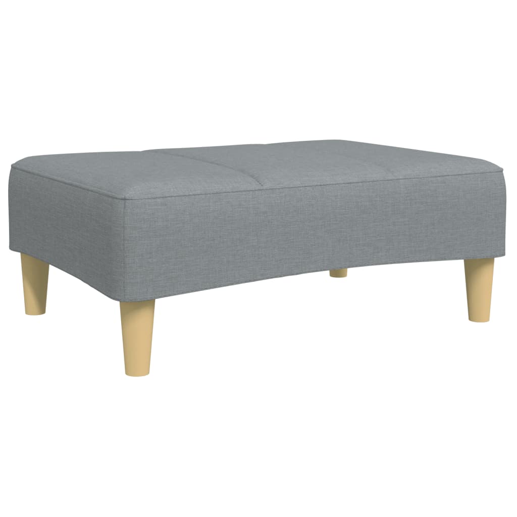 Canapea extensibilă cu taburet, 2 locuri, gri deschis, textil GartenMobel Dekor