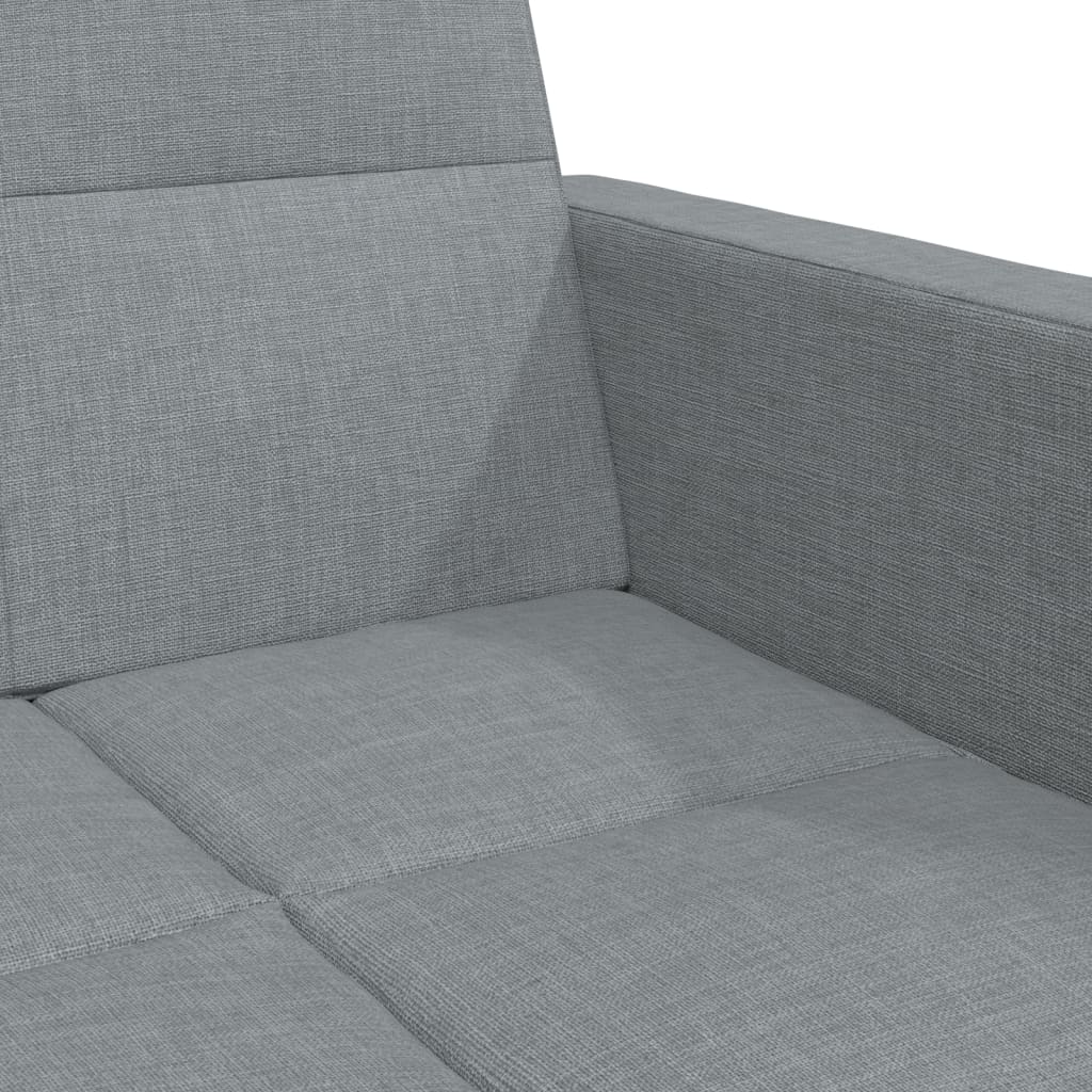 Canapea extensibilă cu taburet, 2 locuri, gri deschis, textil GartenMobel Dekor