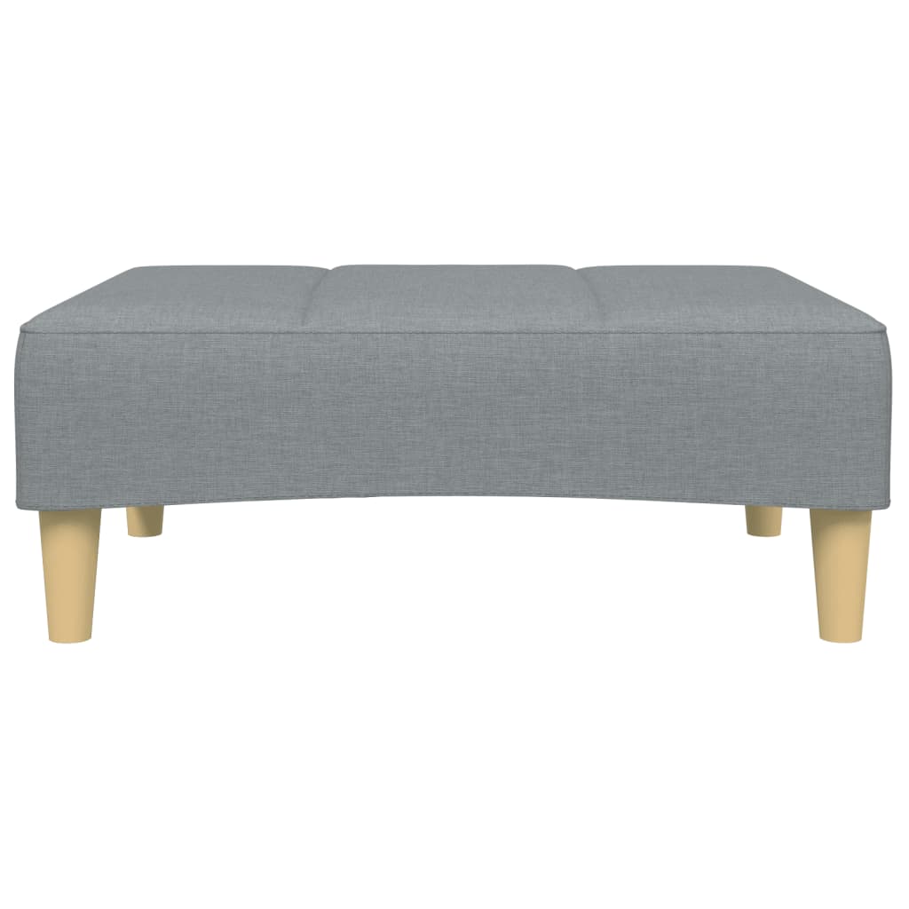 Canapea extensibilă cu taburet, 2 locuri, gri deschis, textil GartenMobel Dekor