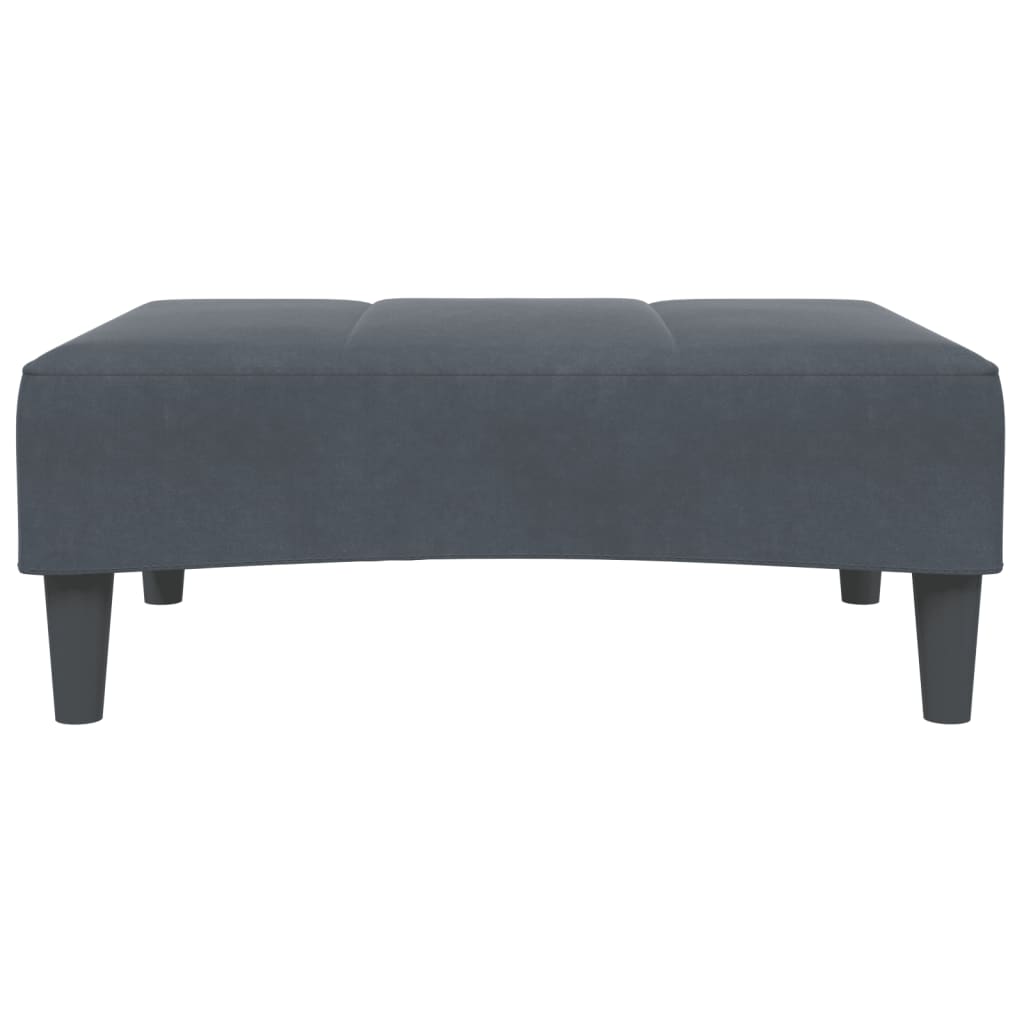 Canapea extensibilă cu taburet, 2 locuri, gri închis, catifea GartenMobel Dekor