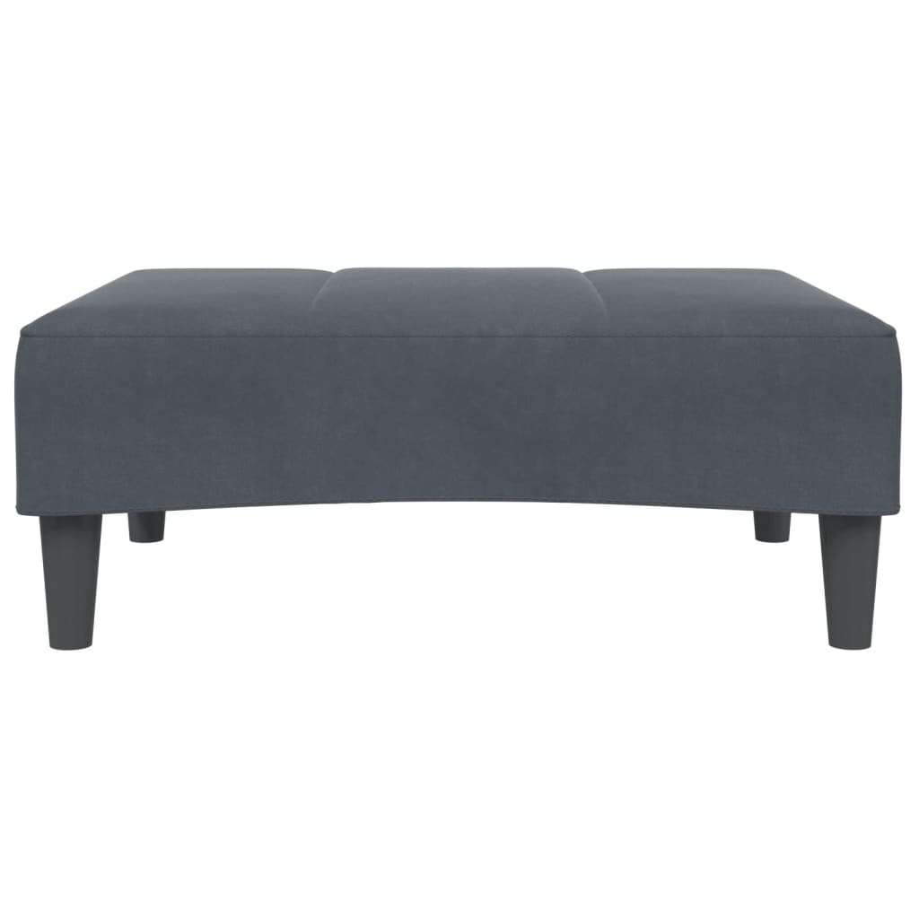 Canapea extensibilă cu taburet, 2 locuri, gri închis, catifea GartenMobel Dekor
