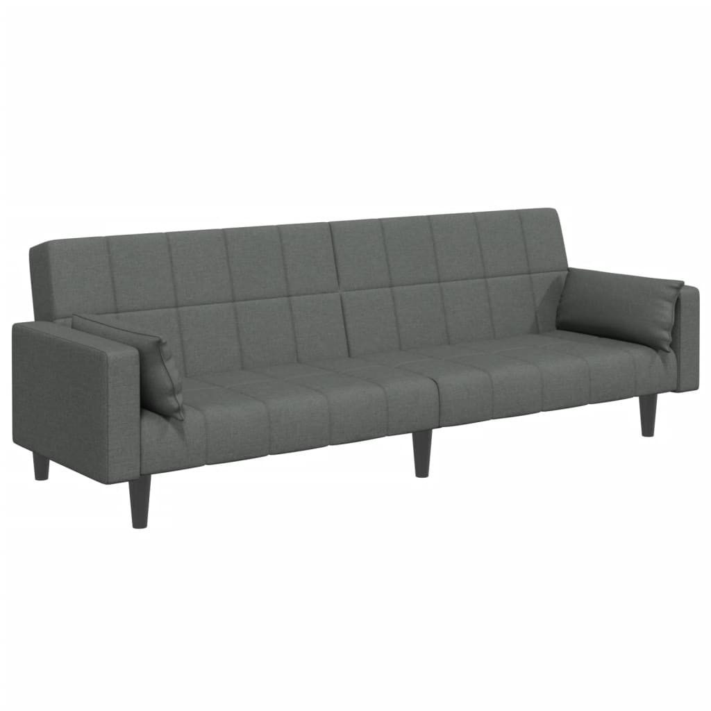 Canapea extensibilă cu taburet, 2 locuri, gri închis, textil GartenMobel Dekor