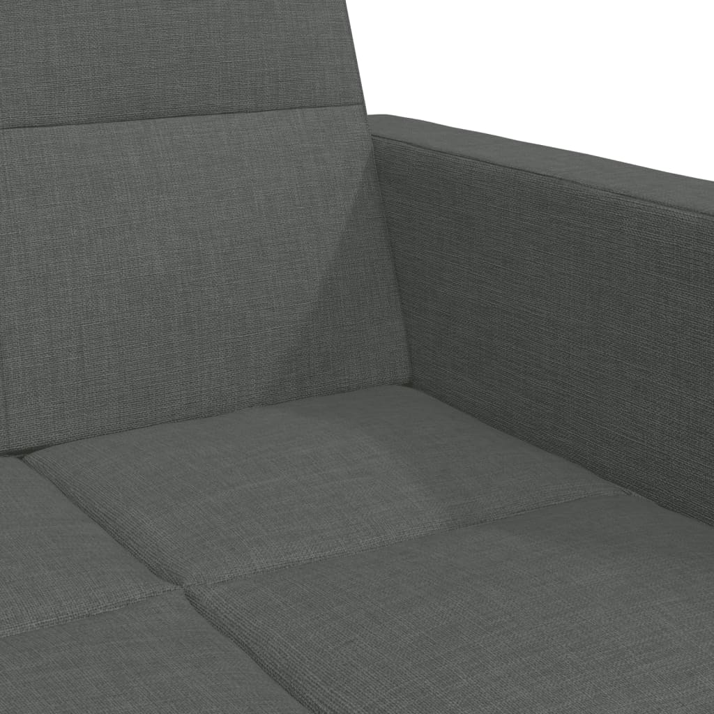 Canapea extensibilă cu taburet, 2 locuri, gri închis, textil GartenMobel Dekor