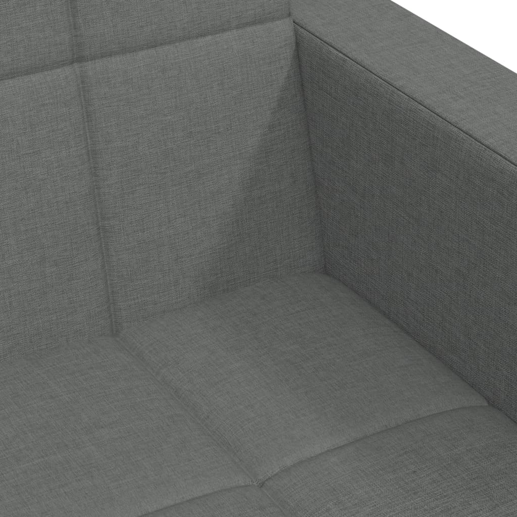 Canapea extensibilă cu taburet, 2 locuri, gri închis, textil GartenMobel Dekor
