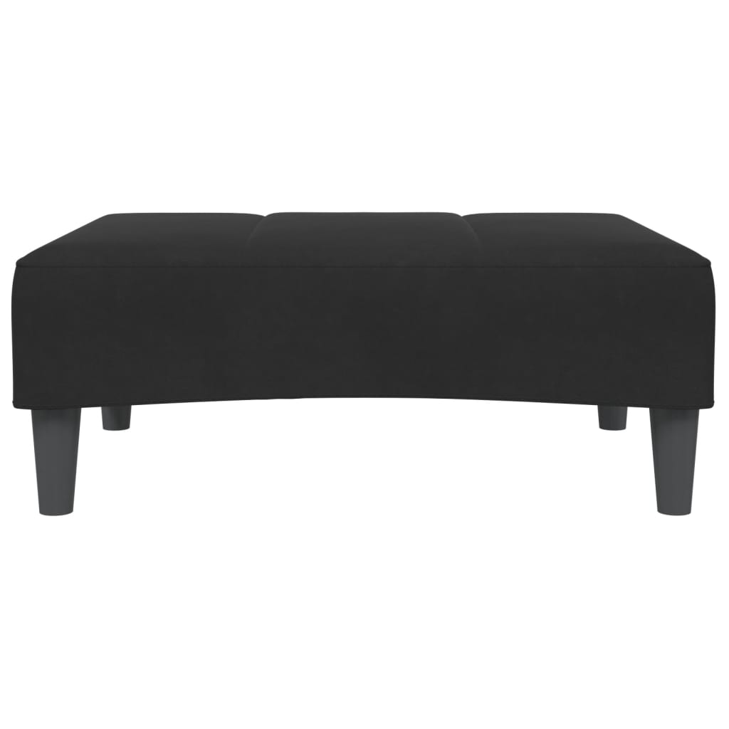 Canapea extensibilă cu taburet, 2 locuri, negru, catifea GartenMobel Dekor