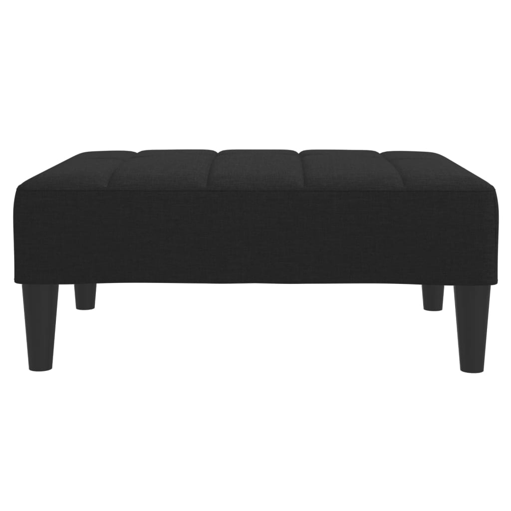 Canapea extensibilă cu taburet, 2 locuri, negru, textil GartenMobel Dekor