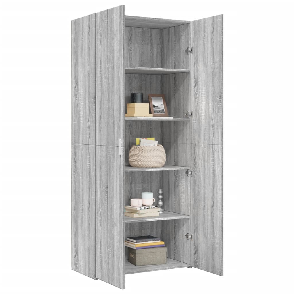 Dulap înalt, gri sonoma, 80x42,5x185 cm, lemn prelucrat GartenMobel Dekor