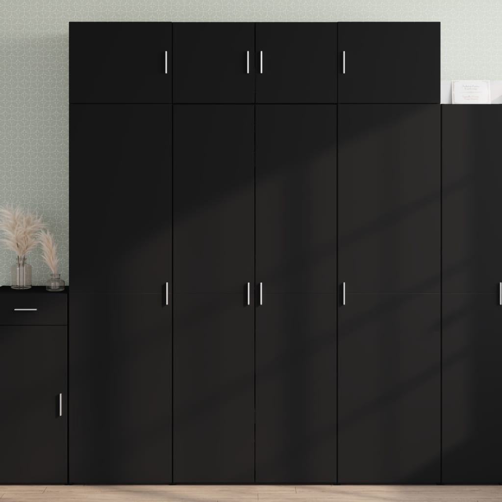Dulap înalt, negru, 80x42,5x185 cm, lemn prelucrat GartenMobel Dekor