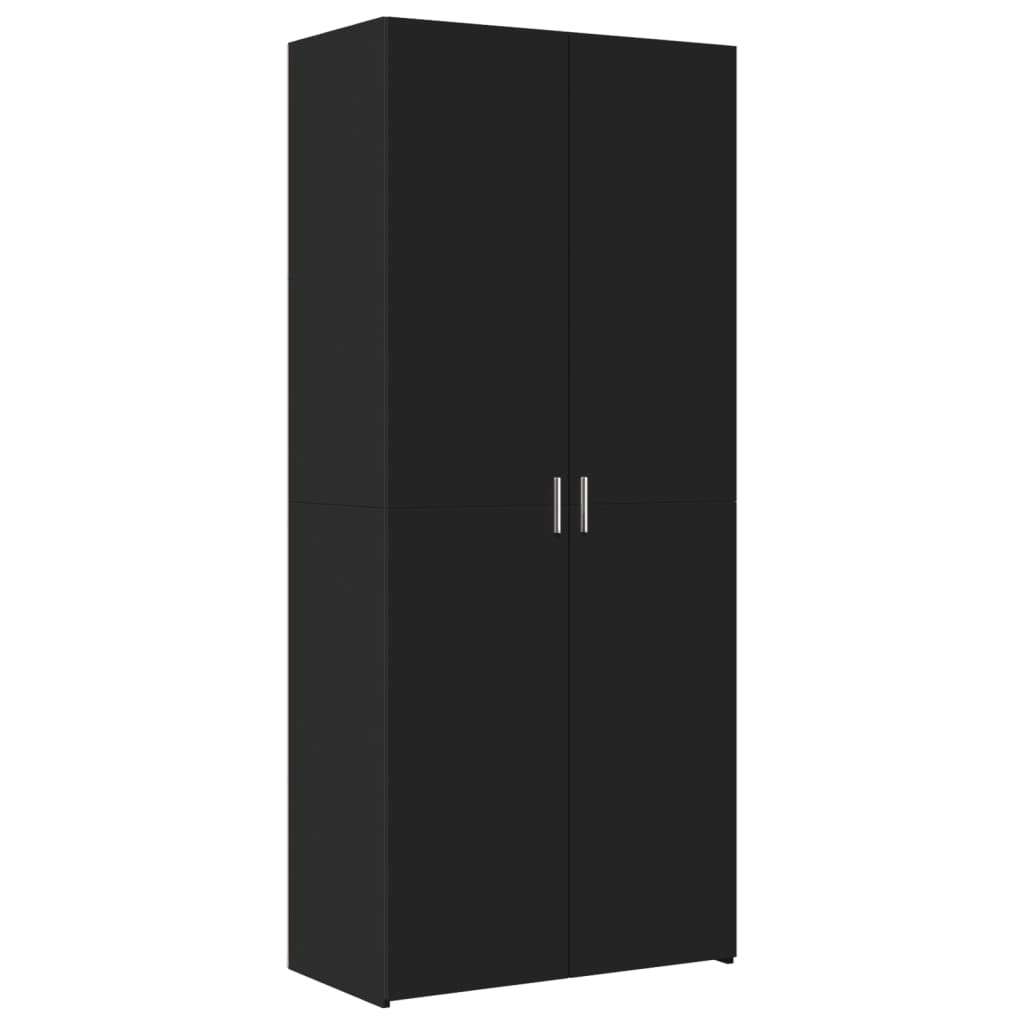 Dulap înalt, negru, 80x42,5x185 cm, lemn prelucrat GartenMobel Dekor