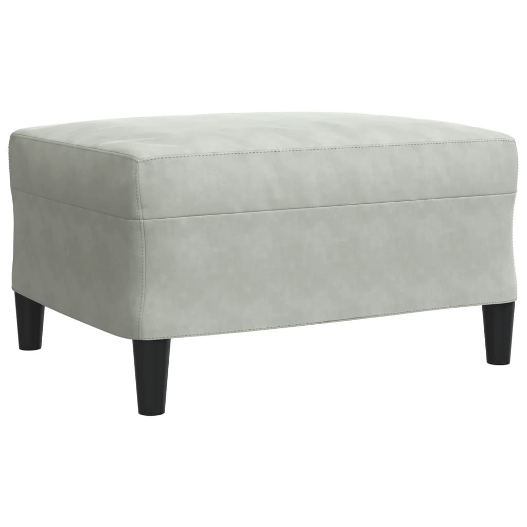 Set de canapele cu perne, 3 piese, gri deschis, catifea GartenMobel Dekor