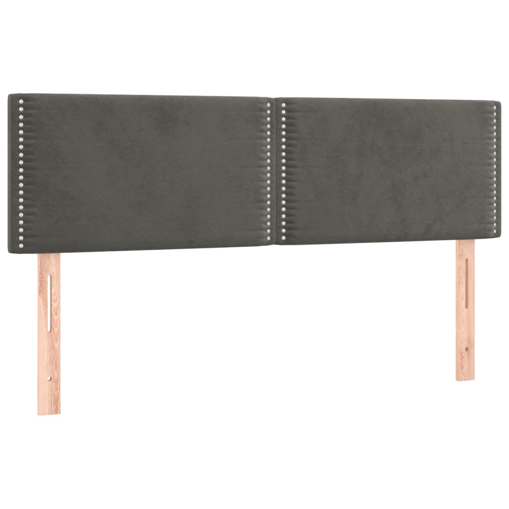 Pat box spring cu saltea, gri închis, 140x190 cm, catifea GartenMobel Dekor