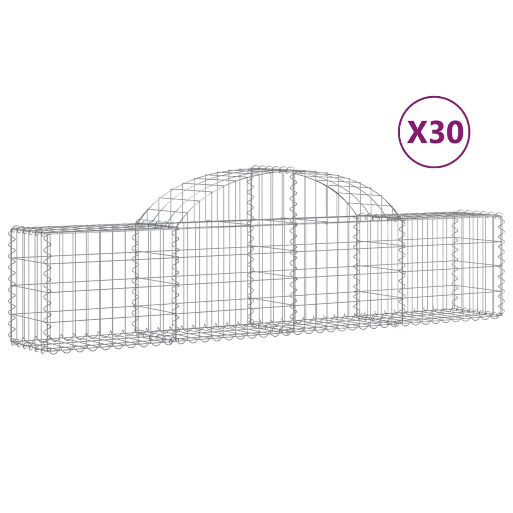 Coșuri gabion arcuite 30 buc, 200x30x40/60cm, fier galvanizat GartenMobel Dekor