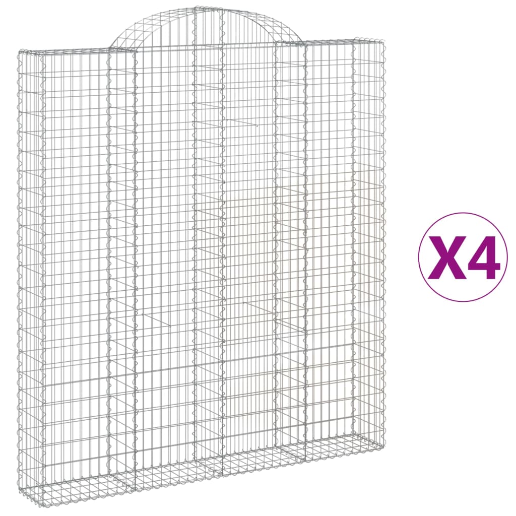 Coșuri gabion arcuite, 4 buc 200x30x220/240cm, fier galvanizat GartenMobel Dekor