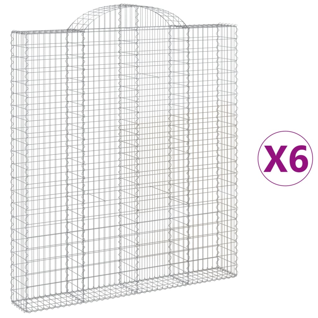 Coșuri gabion arcuite, 6 buc 200x30x220/240cm, fier galvanizat GartenMobel Dekor