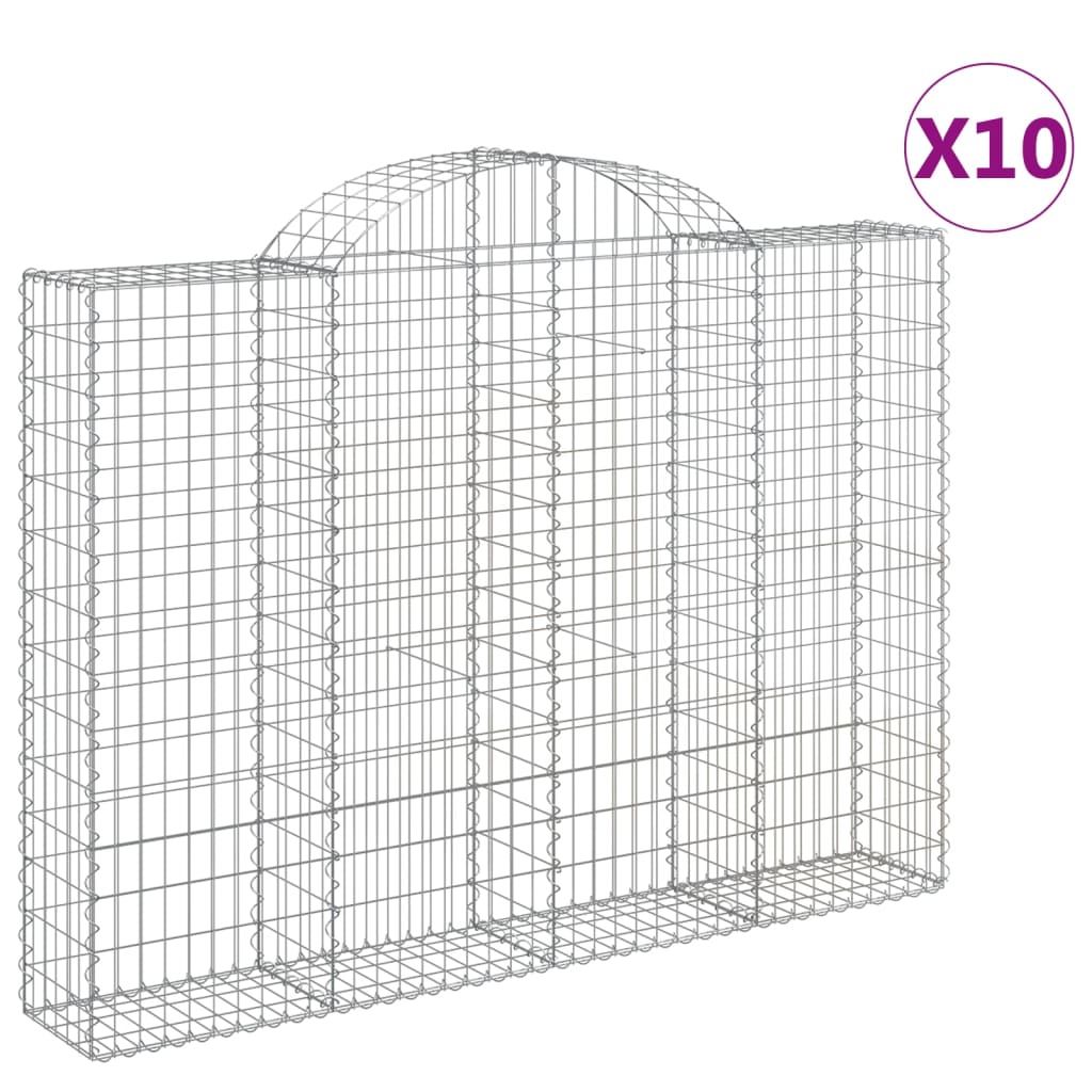 Coșuri gabion arcuite 10 buc, 200x30x140/160cm, fier galvanizat GartenMobel Dekor