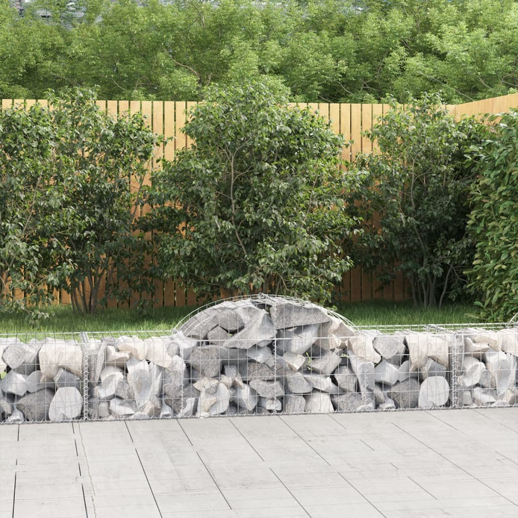 Coșuri gabion arcuite 10 buc, 200x50x40/60 cm, fier galvanizat GartenMobel Dekor