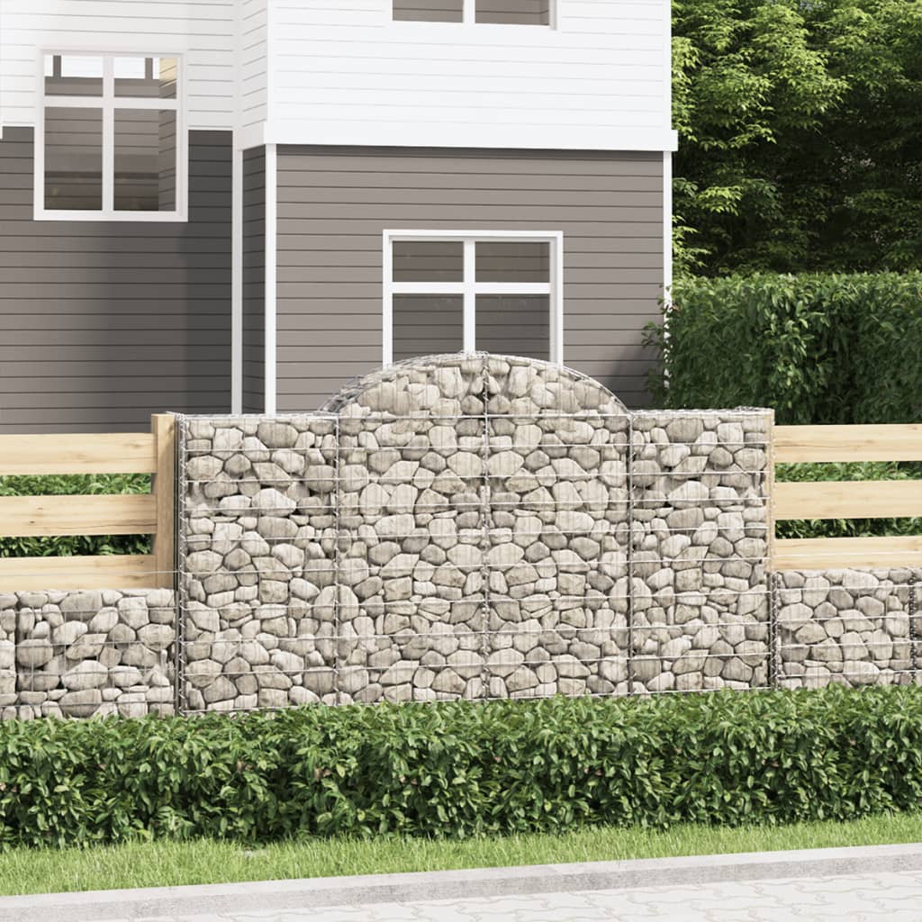 Coșuri gabion arcuite 12 buc, 200x30x120/140cm, fier galvanizat GartenMobel Dekor