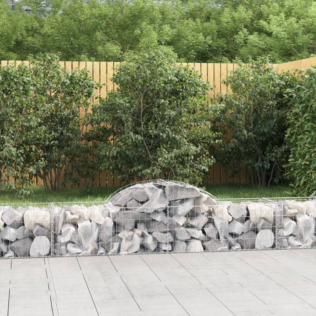 Coșuri gabion arcuite 12 buc, 200x50x40/60 cm, fier galvanizat GartenMobel Dekor