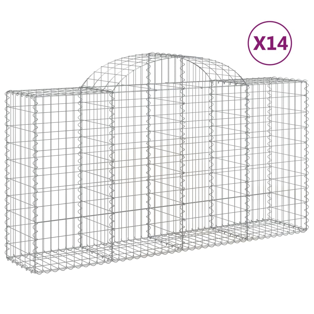 Coșuri gabion arcuite 14 buc, 200x50x100/120cm, fier galvanizat GartenMobel Dekor