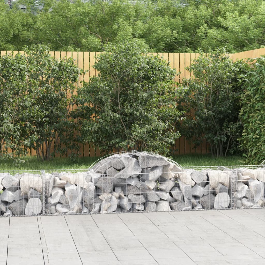Coșuri gabion arcuite 14 buc, 200x50x40/60 cm, fier galvanizat GartenMobel Dekor