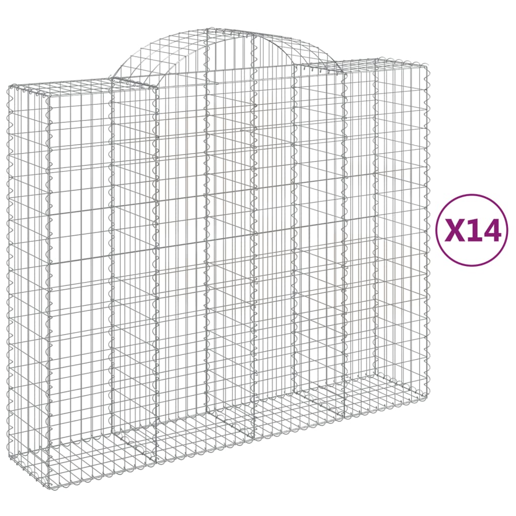 Coșuri gabion arcuite 14 buc 200x50x160/180 cm, fier galvanizat GartenMobel Dekor